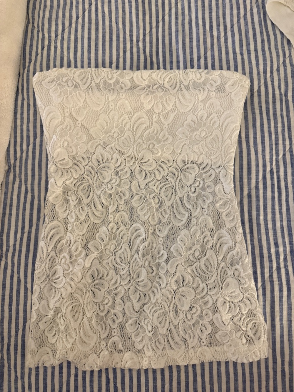 Peppermayo white Striped Strapless Tube Top